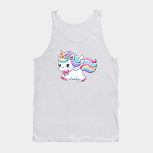 Cute Unicorn with Rainbow Tail Tank Top